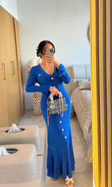 Robe inspi S manches longue bleu électrique