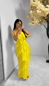 Robe froufrou jaune