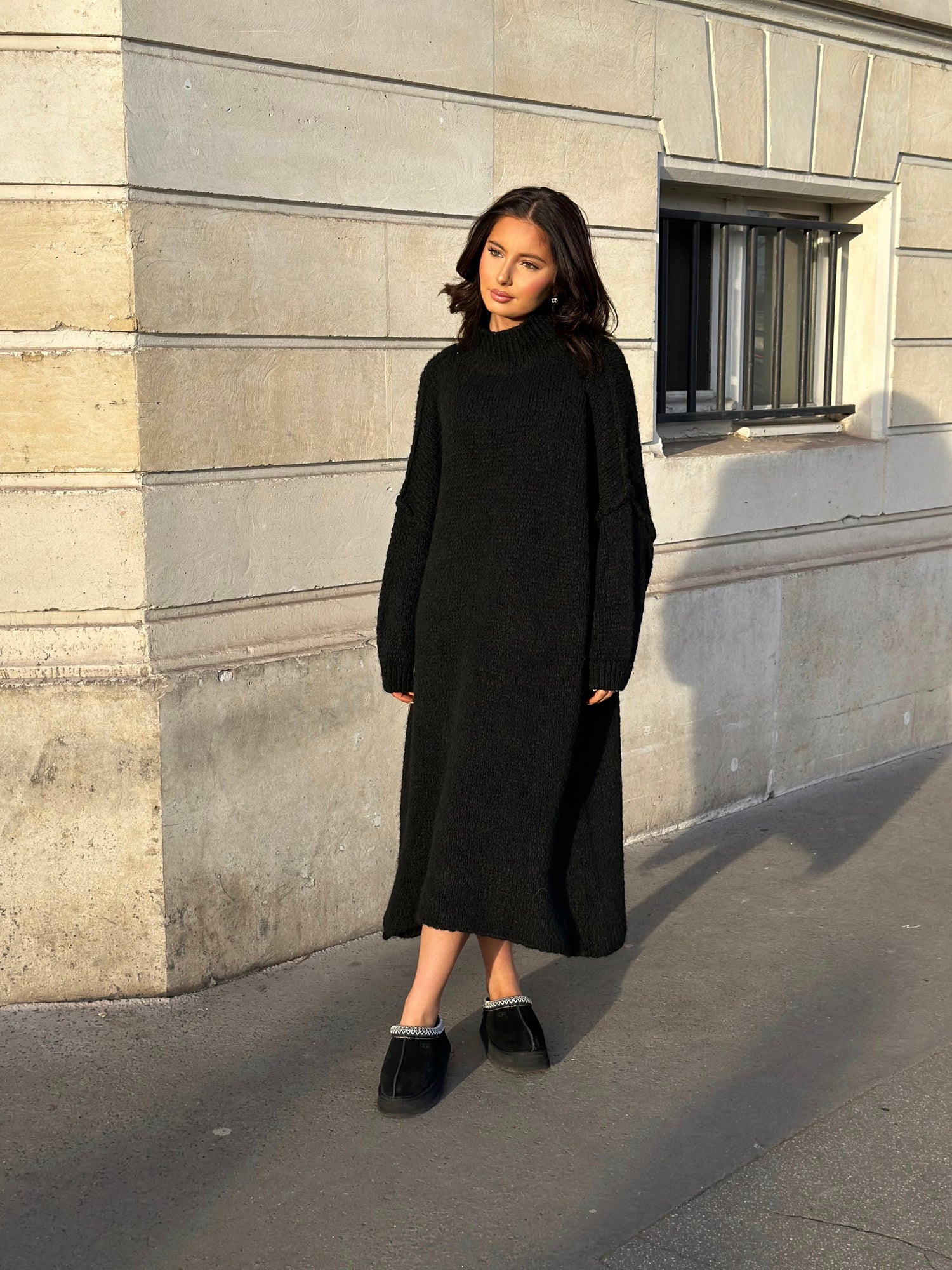 Robe pull oversize noir