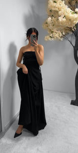 Robe bustier longue noeud noir