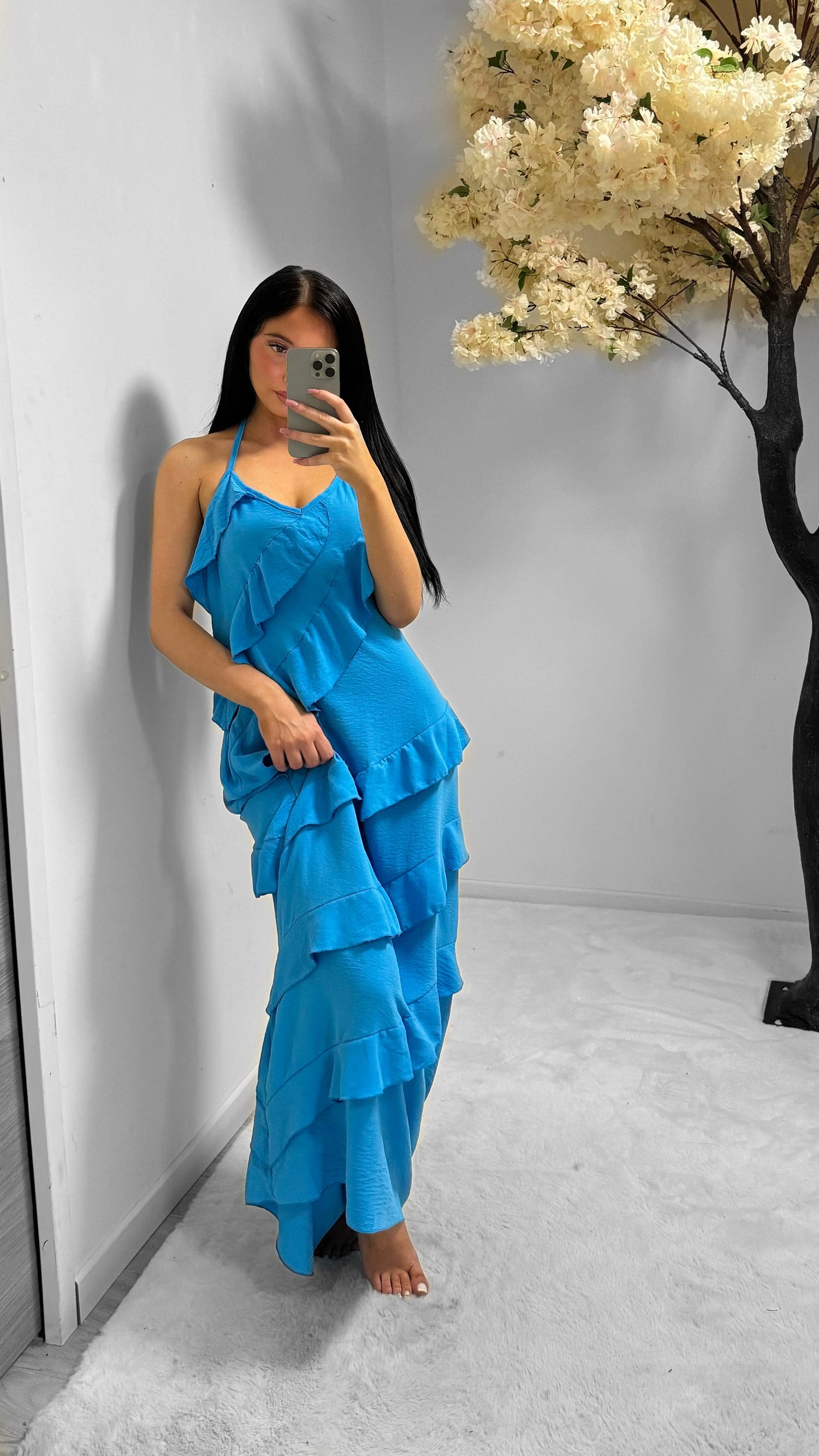 Robe froufrou bleu