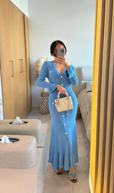 Robe inspi S manches longues bleu ciel