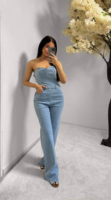 Combinaison bustier jean